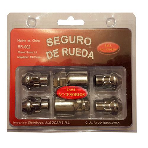 Tuerca De Seguridad Cromo 4 U Con 2 Adaptadores R2 Albocar