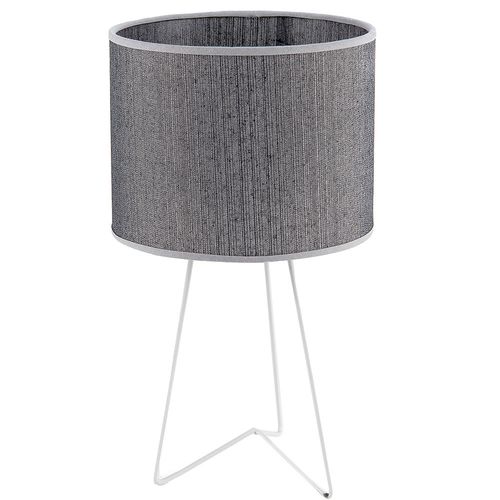 Velador Gatria 1 Luz E27 Con Pantalla Gris Don Bell