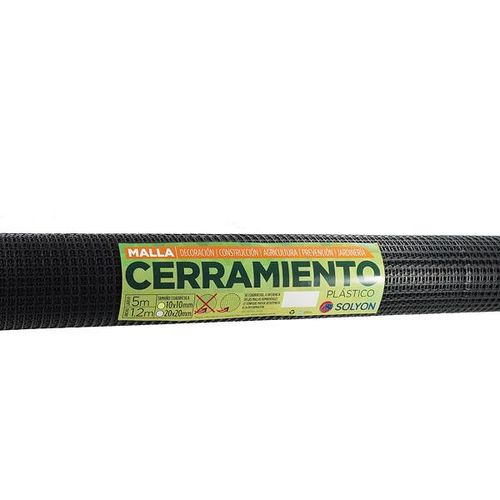 Rollo Malla Liviana Negra 10X10 Mm - 1,2X5 M Solyon