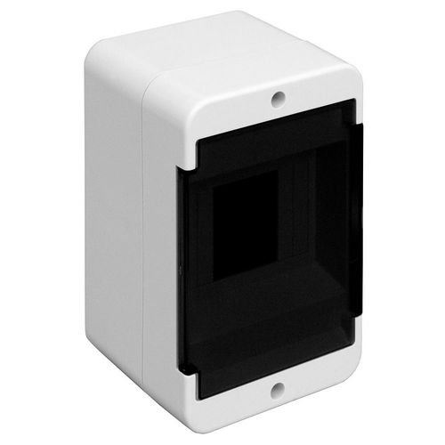 Caja Plástica Superficie Din 4P Para Llave Termica Tapa Fume Roker