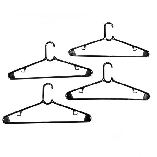 Percha Plástica Triangulo Negra X 4 U Deses Plast