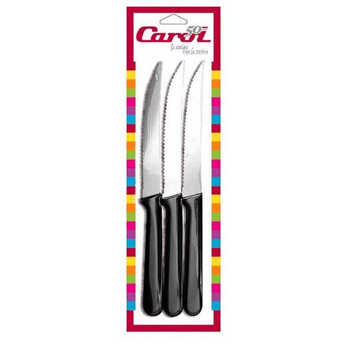 Cuchillo Mango Negro X 3 U Carol