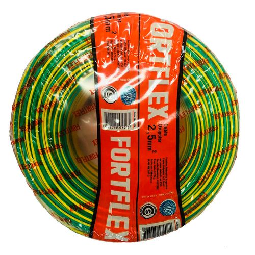 Cable Unipolar 2.5 Verde y Amarillo X100 M  Fortflex