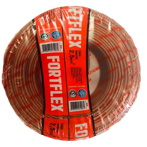 Cable Unipolar 2.5 Marrón X100 M  Fortflex