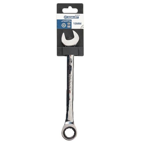 Llave combinada con trinquete 19 mm cromo Robust