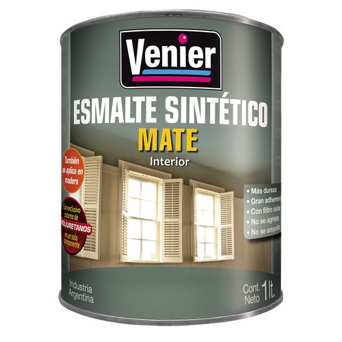 Esmalte Sintético 3P Interior/Exterior Blanco Mate x1Lt Venier