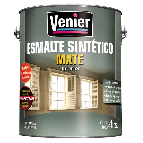 Esmalte Sintético 3P Interior/Exterior Negro Mate x4Lts Venier