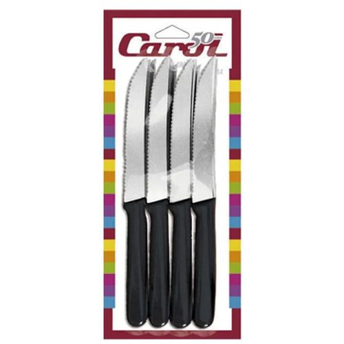 Cuchillo Mango Negro X 12 U Carol.