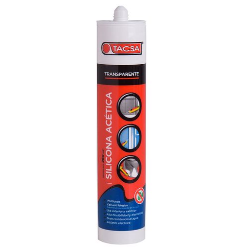Silicona Acetica Transparente 280ml TACSA