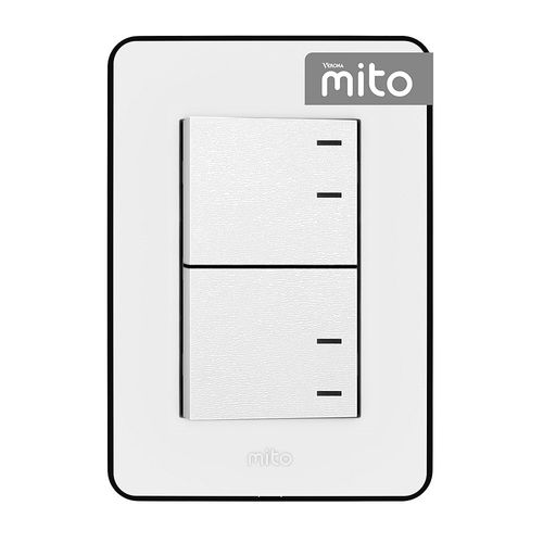 Linea Armada Mito Blanca/Negra 2 Interruptores Medio Teclon Jeluz