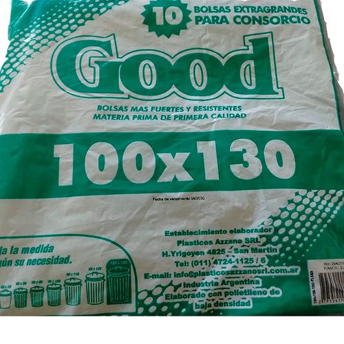 Bolsa Plana Consorcio 10 Unidades Negra 100x130Cm Good