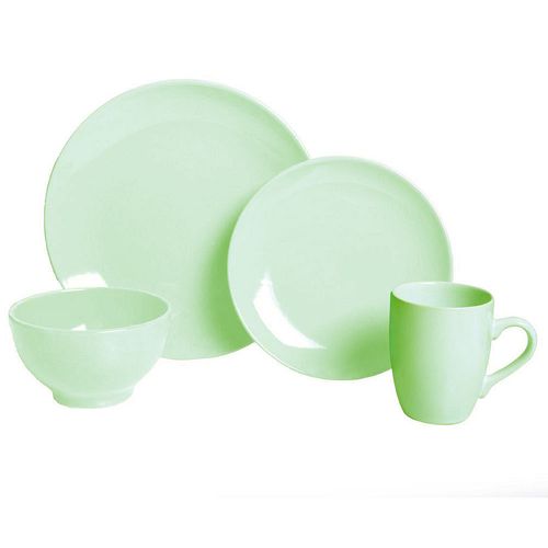 Juego Vajilla Verde 24 Piezas Cotidiana