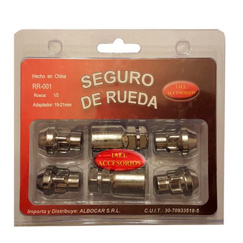 Tuerca De Seguridad Cromo 4 U Con 2 Adaptadores R1 Albocar