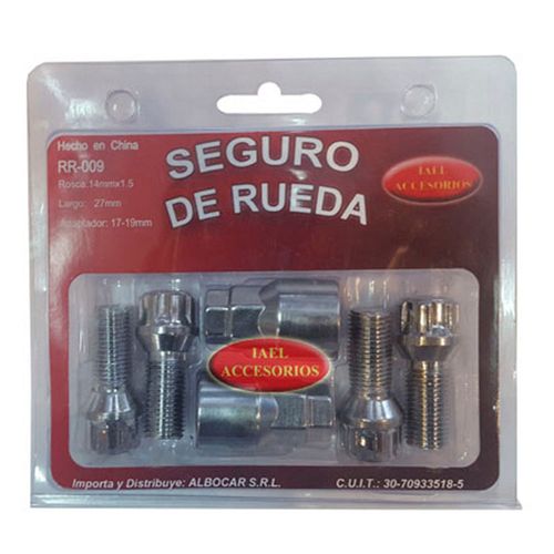 Bulon De Seguridad 4 U Con 2 Adaptadores R9 Albocar