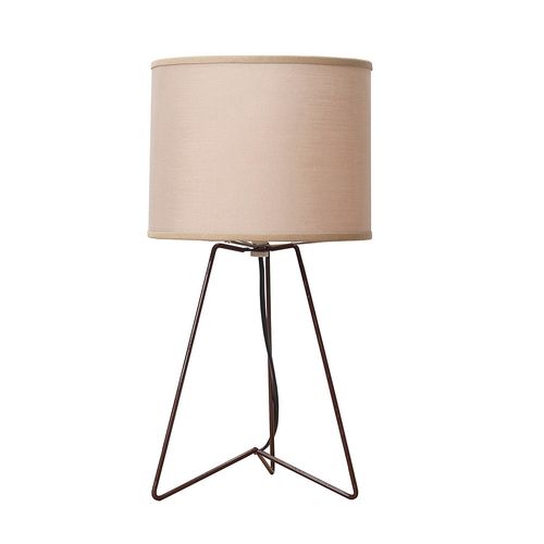 Velador Gatria Con Pantalla Beige 1 Luz E27 Dorado Monteluz