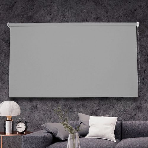 Cortina Enrollable Black Out 150x165 Cm Gris Claro Dina