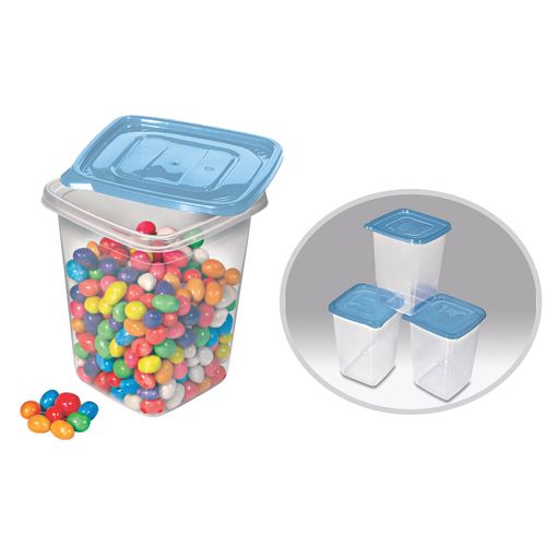 Set X3 Herméticos Cuadrado Alto 1000 Ml Sao Bernardo