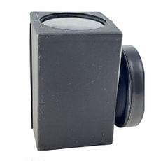 Difusor Exterior Pvc Led Incorporado Rectangular Negro