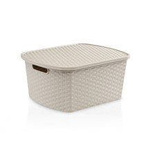 Caja Organizadora Ratan Gris Con Tapa 25 L Star Company