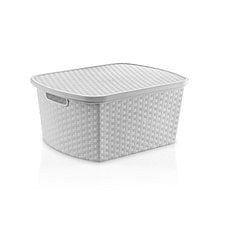 Caja Organizadora Ratan Blanca Con Tapa 25 L Star Company