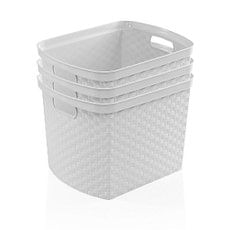 Canasto Ratan Blanco Sin Tapa 15 L X 3 U  Star Company