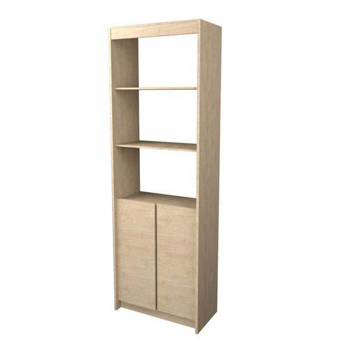 Biblioteca 4 Estantes Y Puertas Fiplasto Roble Kendal X 60 Cm