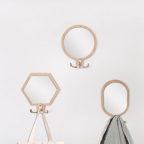 Percheros De Pared X3 Con Espejo