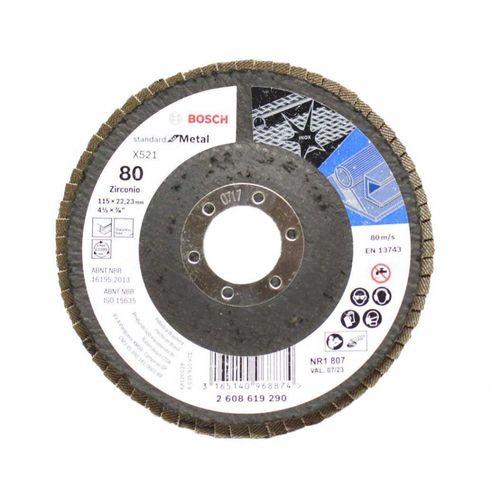 Disco Flap Standard for Metal 115Mm G80 Curvo Fibra Vidrio Bosch