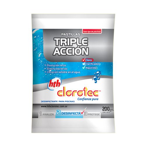 Pastillas Cloro Triple Acción Individual 200 Gr Clorotec