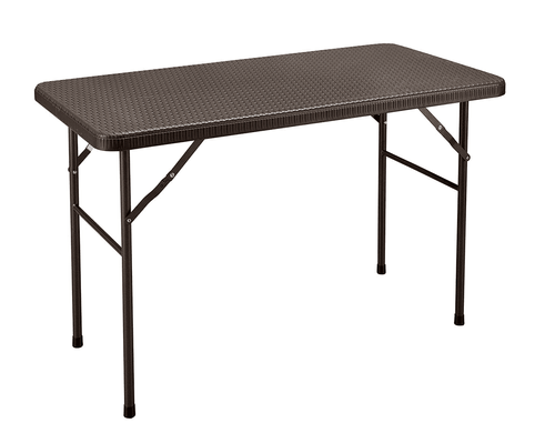 Mesa Caño Diseño Rattan 120 Cm Marrón Alpes