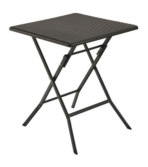 Mesa Caño Diseño Rattan 61,5 Cm Negro Alpes