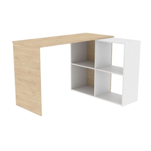 Escritorio Biblioteca  76,5X120X43 Cm Roble Blanco Fiplasto