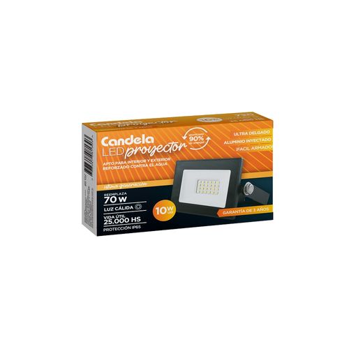 Led Proyector 10W Cálida Negra Candela