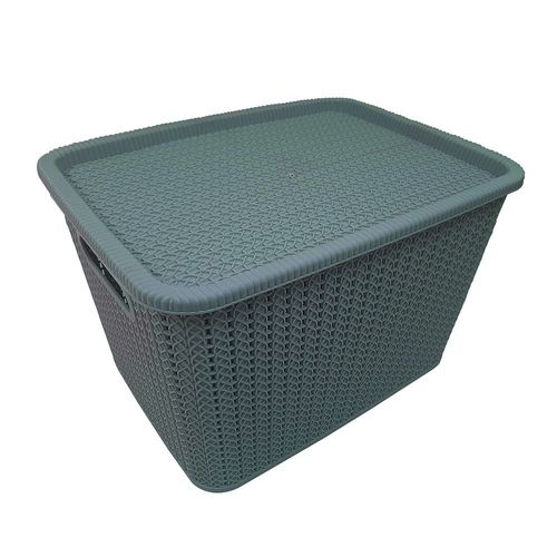 Caja Organizadora Rattan Gris 20Lts Sao Bernardo