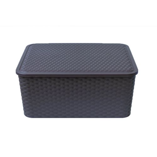 Caja Organizadora Ratan Marrón Con Tapa 30 L Poo