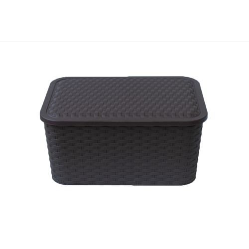 Caja Organizadora Ratan Marrón Con Tapa 15 L Star Company