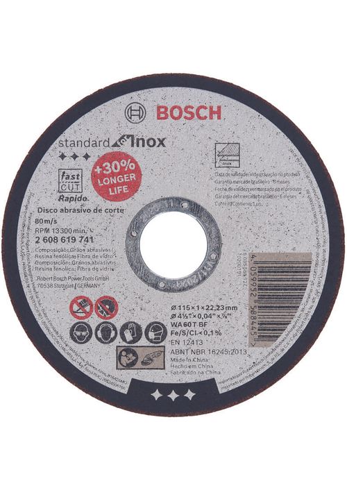 Disco De Corte Standard For Inox 115x1 Mm Bosch