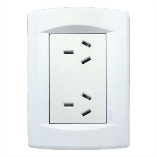 Llave De Luz Sica - 2 Tomas Enchufe Argentino - 10a - Blanca