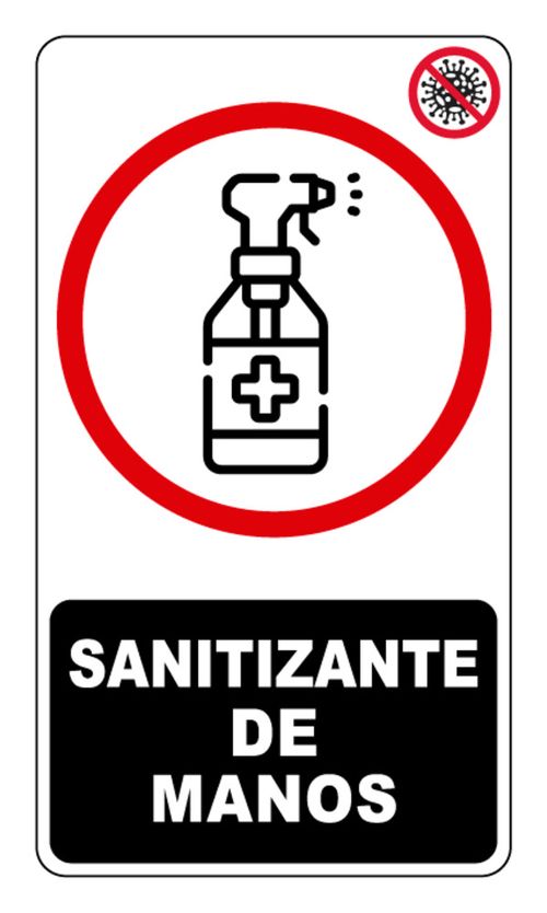 Cartel sanitizante de manos 11x13