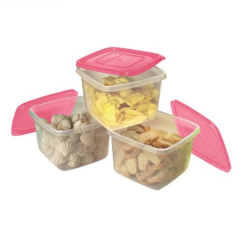 Set X3 Hermeticos Cuadrado 2600 Ml