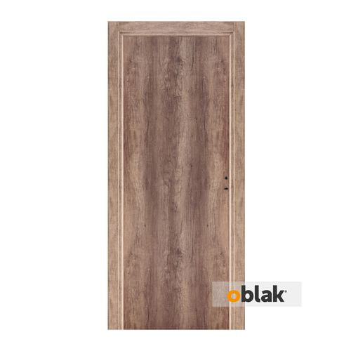 Puerta Izquierda Teks Nogal Marco Madera 70X200 Cm Oblak