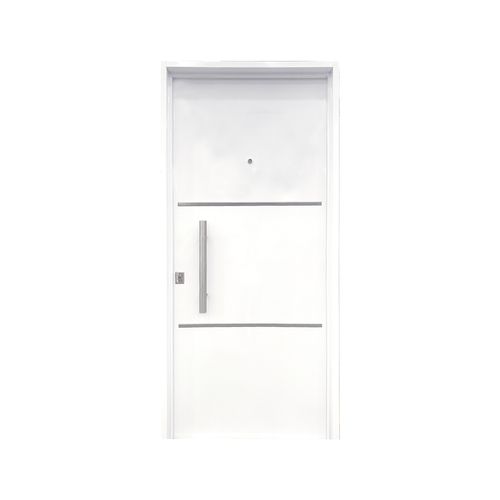 Puerta  Aplique-Barral y Pintura Derecha Blanca 80X200 Cm Barmetal
