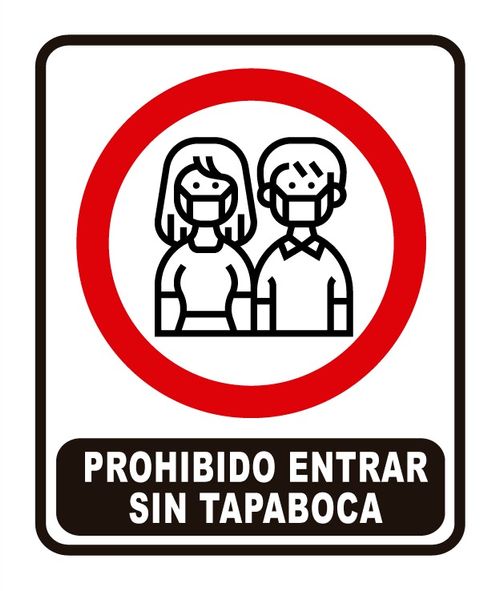 Cartel Prohibido Entrar Sin Tapaboca Randon