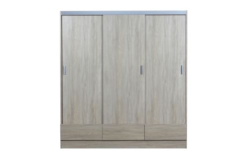 Placard 3 Puertas 170x54x190Cm Fresno Blanco Ricchezze