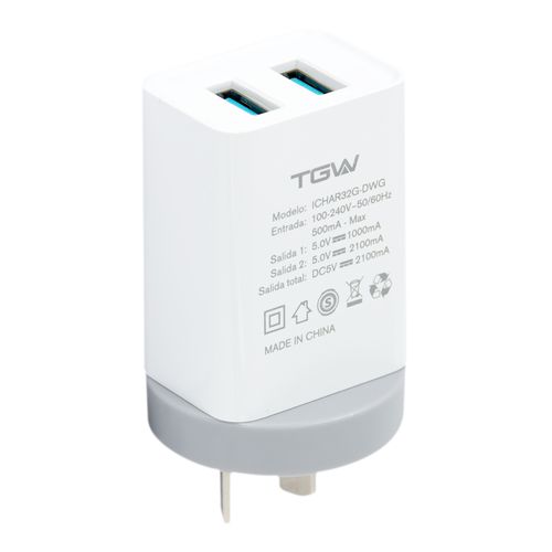 Cargador Pared X 2 Puertos Usb Tgw
