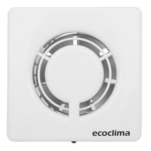 Extractor Para Baño Ecoclima Blanco Cuadrado Diámetro 10 Cm