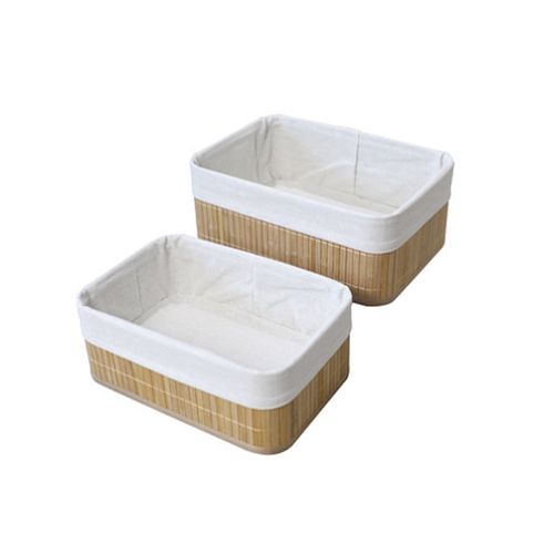 Canasto Bamboo natural 2 piezas Cotidiana