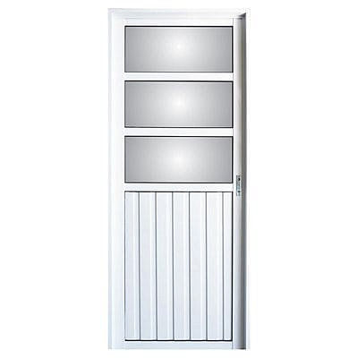 Puerta Izquierda  Mix 1/2 Vidrio 80X200 Cm Aluminio Nexo