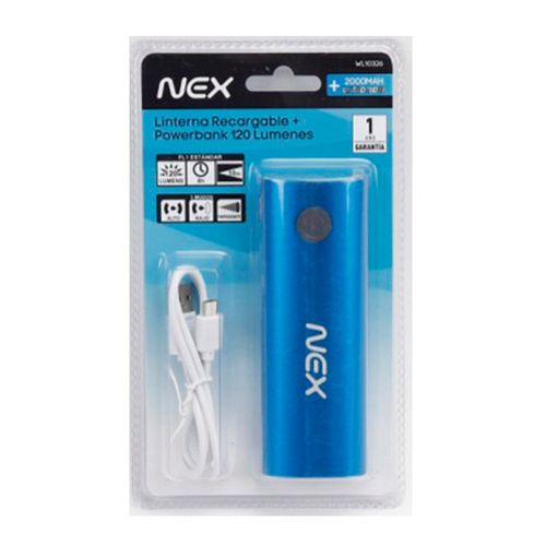 Linterna Recargable + Powerbank 120 Lumens Nex