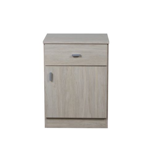 Mesa de Luz 1 Cajón 45x39x62Cm Fresno/Blanco Pluspack Ricchezze